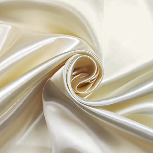 Panini Tessuti Tela satinada, 100% poliéster, 145 cm de altura, 130 g/mtl, color liso, crema, se vende por pieza
