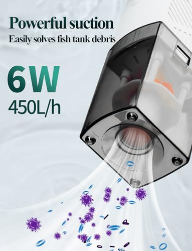UPETTOOLS 4 in 1 Internal Aquarium Filter, Adjustable Fish Tank Filter with Powerful Pump 6W 450L/H, Removable Sponge Filter for 8-17Gallon Fish Tank, Turtle Tank