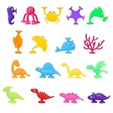 Juego de Ventosas para Niños,17 Piezas Juguetes de Ventosa Silicona,Juguetes Sensoriales Interactivos,Juguetes de Baño Educativos Regalos para Niños 3 4 5 6 7 Años