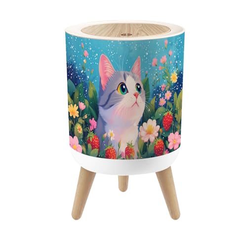 Caneca de basura redonda con tapa y piernas 7L