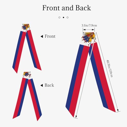 Haitian flag Printed Women's Fashion Scarf Suitable as Scarves, hair scarves, headbands, headbands, handbands, Black, One Size2