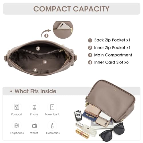 Kattee Shoulder Purse for Women, Medium Leather Crossbody Bag Trendy, Hanbags Purses, Small Hobo Bags with 2 Removable Straps4