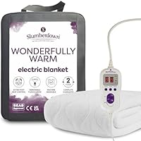 Slumberdown Luxury Electric Blanket Double - Multi-Zone Single Control Fleece Blanket with 9 Heat Settings | BEAB-Approved, Easy Fit Straps & Washable Heated Blanket (150 x 120cm)