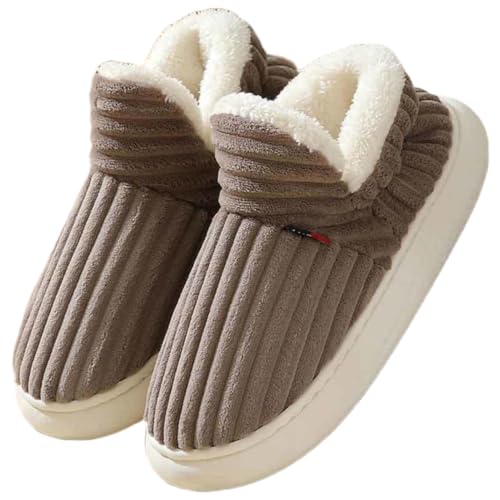 Pantofole Uomo Invernali Ciabatte Donna Caldo with Memory Foam Pelose Calde Comode Fluffy Antiscivolo Autunno Interno Esterno All'Aperto Peluche Scarpe di Cotone Morbide