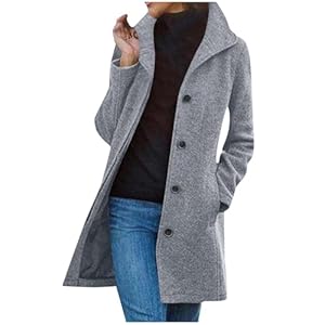 Generisch Damen Mantel Winter Kurzmantel Herbstmantel Locker Wollmantel Elegant Wintermantel Modische Wolljacke Bequeme Übergangsmantel Casual Trenchcoat Winterjacke für Alle Outdoor-Aktivitäten
