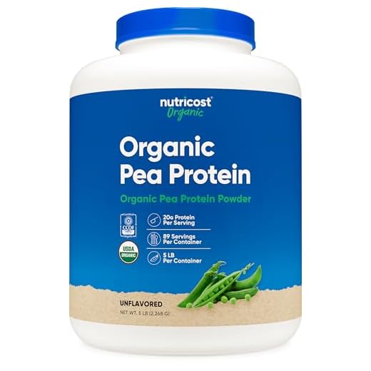 Nutricost Organic Pea Protein Isolate Powder (5LBS) - Unflavored, Certified USDA Organic, Protein from Plants, Vegan Friendly, Gluten Free, Non-GMO