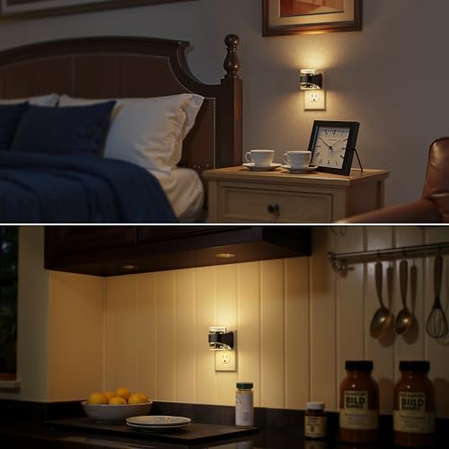 Image of Briignite Night Lights Plug into Wall Dimmable Night Light w /Bubble Design | 3000K Warm & 5 Brightness Levels, Dusk to Dawn Sensor Nightlights for Kids Room, Nursery, Hallway, Bathroom, Bedroom