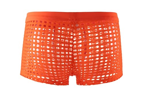Image of PANTEASY Men's Solid Low Rise Comfortable Cotton Blend See Through Trunk Boxer Underwear, Underpants
