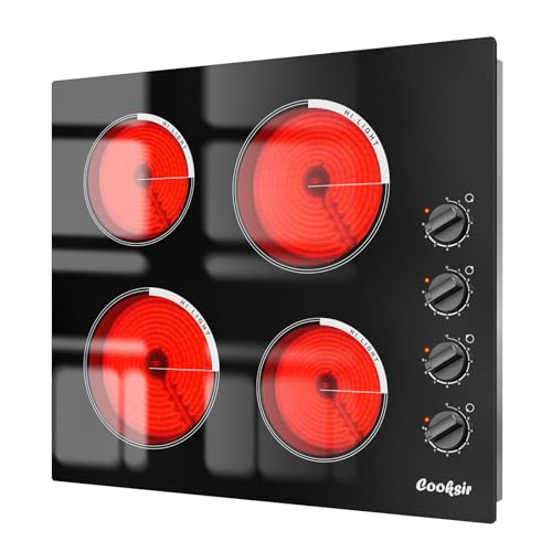 Cooksir Electric Cooktop 24 Inch - 4 Burner Built-in Electric