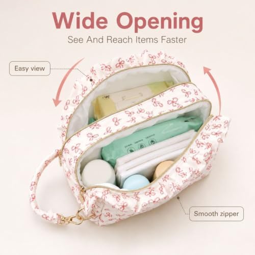 Diaper and Wipes Pouch with Holder,Ruffle Hangable Wet Wipe Bag，Blue — view 7