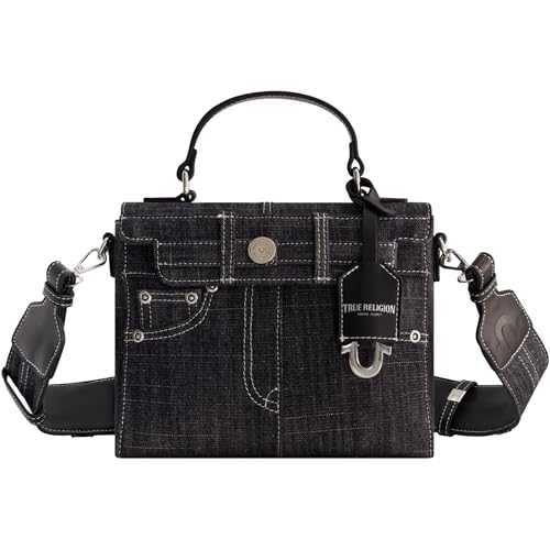 Image of True Religion Women's Shoulder Bag Purse, Jean Pocket Mini Flap Crossbody Handbag with Adjustable Strap
