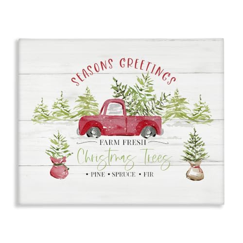 Stupell Industries Farm Fresh Christmas Trees, 24 x 30 Inch Canvas Wall Art