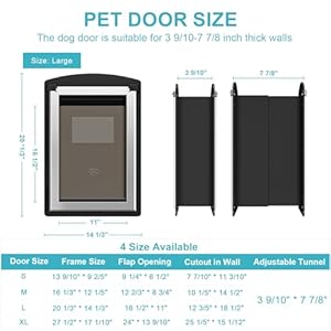 Dog-Door-for-Exterior-Wall-Metal-Frame-and-Telescopic-Tunnel-Pet-Door-Double-Sided-Wind-Deflector-and-Magnetic-Flaps-Easy-to-Install-Black-Pets-Up-to-120-Lb-Large - Cucciolini Doodles   Dog-Door-for-Exterior-Wall-Metal-Frame-and-Telescopic-Tunnel-Pet-Door-Double-Sided-Wind-Deflector-and-Magnetic-Flaps-Easy-to-Install-Black-Pets-Up-to-120-Lb-Large
