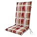 Produktbild Doppler Hochlehner-Auflage 119x48x6 cm  Weiches Gartenstuhl-Polster mit Bindebändern | Design Rot | Bequeme Sitzauflage für Balkon, Terrasse & Garten