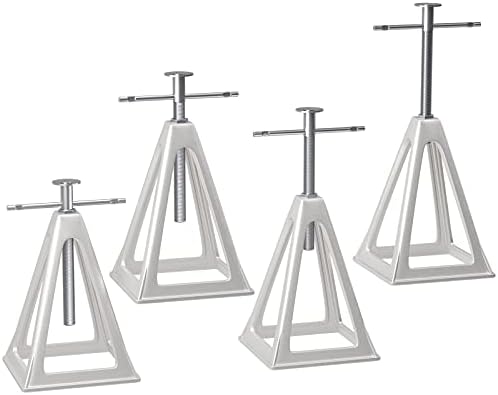 RVGUARD RV Stack Jacks 4 Pack with Storage Bag, Aluminum Stabilizer Jacks for RV Trailer Camper, Single Support Up to 6000 Lbs, Adjustable from 11" to 17"