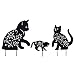 YEAHOME Cat Garden Metal Stakes - Black Cat Silhouette Stake for Yards, Gardens - Set of 3 Metal Animal Lawn Decorations- 16''LX 12''W / 14.5''L X10''W / 9''L X8''W