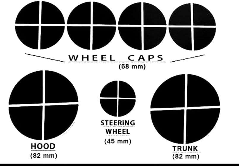 Miniatura 4 de Atlas Auto Sports - Compatible con BMW, calcomanías de vinilo negro mate para todos los emblemas, gorras, logotipos, insignias Roundels