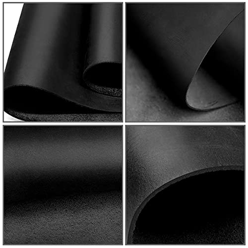 Black Leather Sheets for Crafts Tooling Leather Square 1.8-2.1mm Thick Full Grain Leather Pieces Genuine Cowhide Leather for Crafts Sewing Hobby Workshop 12"x24" - Thumbnail 4