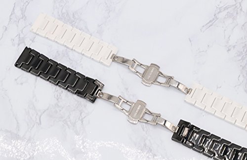 Autulet 20Mm Premium Men’s Ceramic Link Wrist Watch Band Ceramic Wristband For Traditional Smart Watch In White … #TOP4