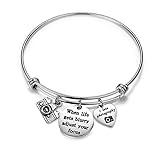 Gzrlyf Photographer Bracelet Camera Charm Bracelet When Life Gets Blurry Adjust Your Focus Jewelry Photographer Gift (Camera Bracelet)