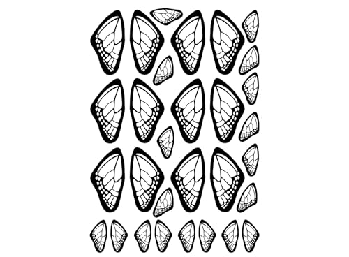 Butterfly Wings 30 pcs Black Fused Glass Decals