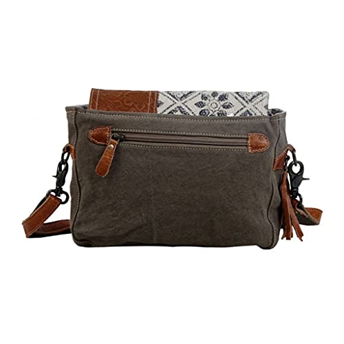 Myra Bag Spell Bound Messenger Bag Upcycled Cotton & Leather S-28753