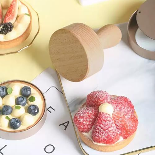 Wooden Tart Tamper Egg Tart Tool Tart Press Tool Wooden Pastry Pusher Egg Tart Presser Pastry Tools for Mini Muffin Pan