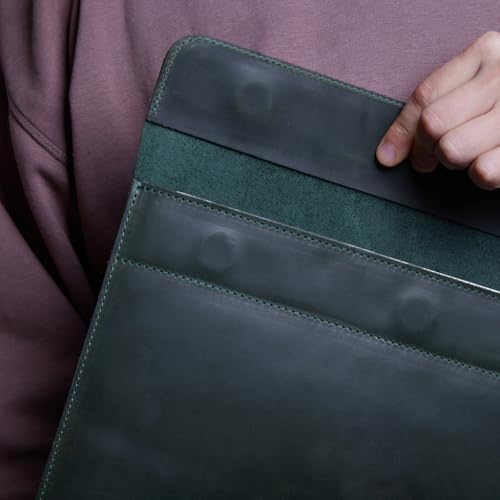 Étui en cuir vert MacBook Pro 14 pour vos déplacements