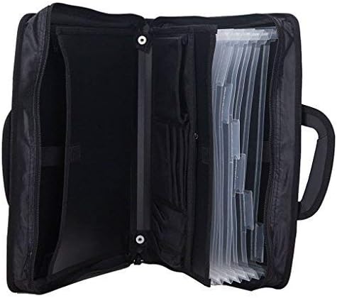 Business Document Bag Portable Top Handle Business Briefcase Bag Waterproof Portfolio Pouch File Bills Document Expanding Storage Organizer Holder Notebook iPad Handbag Stationery for Office Travel