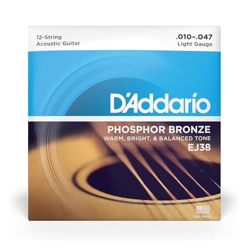 image for D'Addario Acoustic Guitar Strings, Phosphor Bronze, EJ38, Light Gauge 