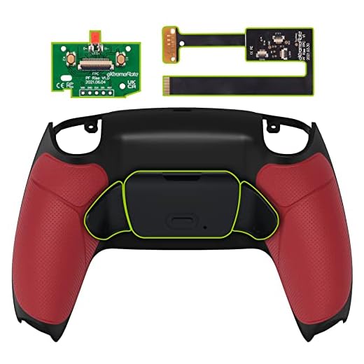 eXtremeRate Red Rubberized Grip Programable Rise 2.0 Remap Kit for PS5 Controller BDM 010 & BDM 020, Upgrade Board & Redesigned Back Shell & Back Buttons for PS5 Controller - Controller NOT Included
