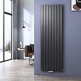 Meykoers Vertikal Heizkörper Flach Design Paneelheizkörper 1800x620mm Anthrazit Doppellagig Mittelanschluss Heizung