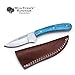 Wild Turkey Handmade Collection Heavy Duty Hunting Knife | Stainless Steel Blade | Genuine Leather Sheath Included (Blue Bone)