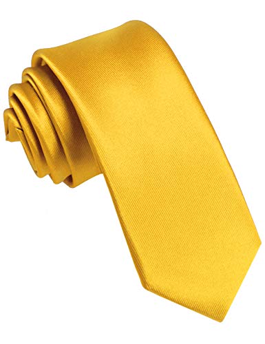 JEMYGINS Cravate Homme Jaune2 en Soie 6CM Étroit Brillant Slim Plusieurs Couleurs Disponibles Décontractée Compris Boîte(5)