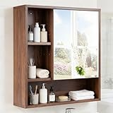 【Materiali robusti e resistenti】Realizzato in pannelli di legno spessi, questo mobile da bagno a specchio garantisce un'elevata solidità e una lunga durata. Le cerniere in metallo di qualità garantiscono un'apertura e una chiusura fluide, mentre la sua superficie facile da pulire mantiene un aspetto sempre impeccabile.