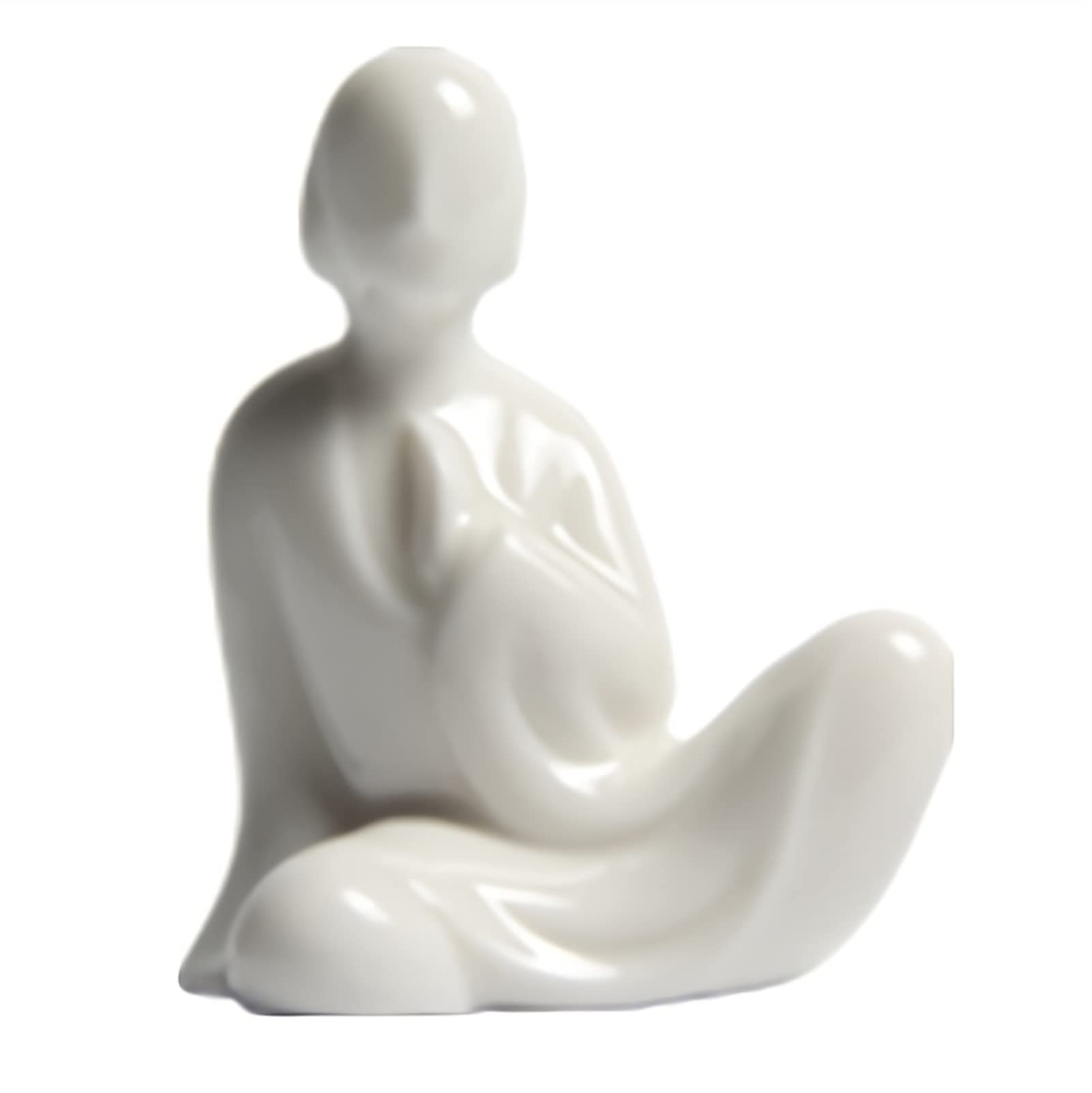 Portalápices de cerámica Blanca, con Forma de Monje, para Escritorio, de Porcelana, con reposapinceles, Altura de 6,4 cm.