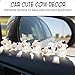 6 Pcs Luminous Cow Car Dashboard Decorations for Women Men, Cute Cow Car Ornaments for Dashboard Decor, Mini Cows Figurines Cars Interior Accessories for Home Office Desk Decor