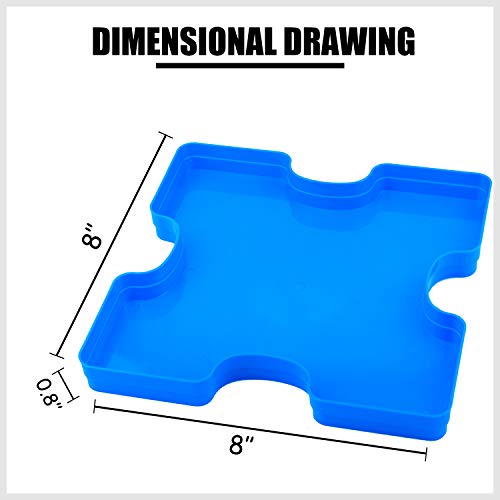 8 Stackable Puzzle Sorting Trays for Jigsaw Puzzles Puzzle Holder Jigsaw Puzzle Sorters Fits Up to 1500 Puzzle Pieces Blue - Thumbnail 3