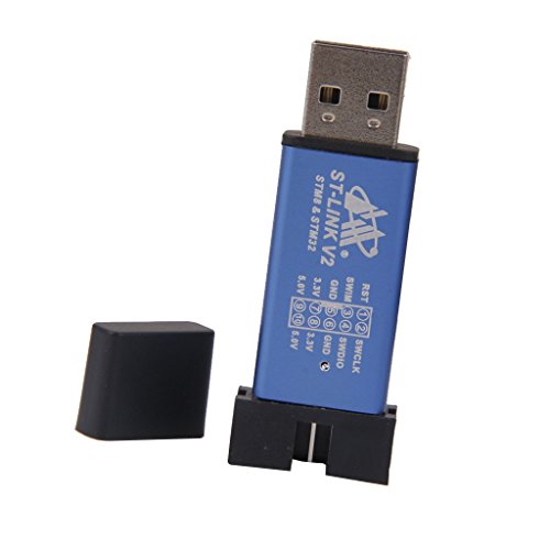 Image of Robocraze St-Link V2 Programming Unit Mini Metal Shell STM8 STM32 Emulator | Debugger & Programmer for ARM MCU | Easy Installation | Portable Design | High Quality for Dev Boards