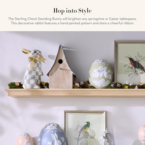 MACKENZIE-CHILDS Bunny Figurine, Rabbit Figurine Decoration for Spring, Standing, Sterling Check2