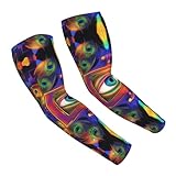 UTRSIFB Comfortable Ice Cooling Arm Sleeves for Hand Elbow, Baseball, Sports, Protect and Stay Cool All Day, Colorful Tattoo Trippy Acid Eye Arm Sleeves