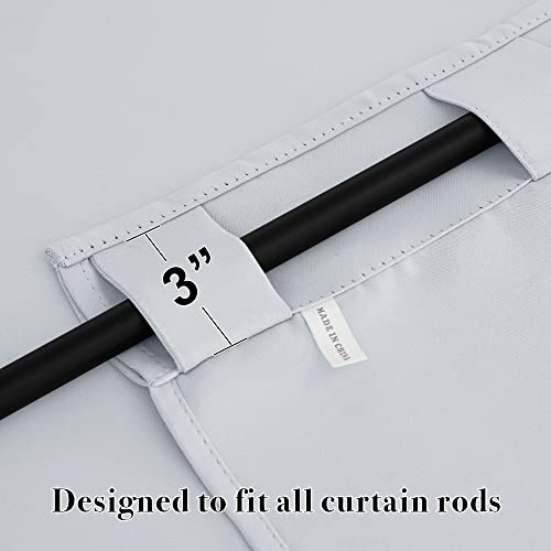 Image of RYB HOME Small Window Curtains Blackout, Privacy Thermal Insulating Drapes for Bedroom Bathroom Basement Cafe Classroom Window Decor, W 34 x L 45 inches, Greyish White, 2 Panels