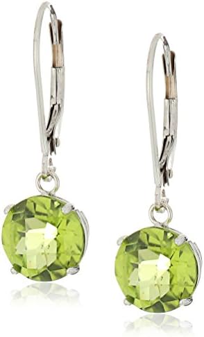 Amazon Collection Checkerboard Cut Peridot Leverback Earring