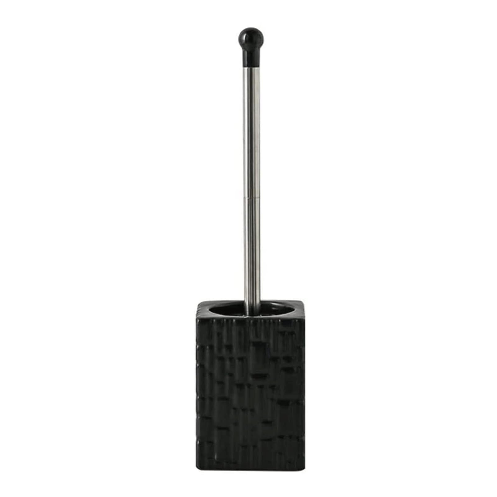 OUYUE Toilet Brush Space Saving Toilet Brush Multipurpose Ceramic Base Long Handle Bowl With Holder(Black)