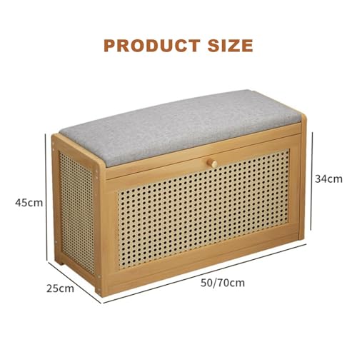 Banc à chaussures gain de place avec coussin et étagère réglable - 3