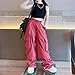 Girls Cargo Wide Leg Pants Baggy Streetwear Hip Hop Trousers with Pockets Fashion High Elastic Hot Pink 11-12 Years
