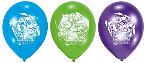Amscan - 450302-6 Ballons Latex Tortues Ninja 23 cm/9''