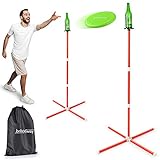 Frisbee Bottle Game - Back Yard Game for Family - Frisbee Beach Game for Kids and Adults - Ring Toss Outdoor Game with Adjustable Poles - Flying Disk Throwing Game - Easy Set Up Adult Lawn Game