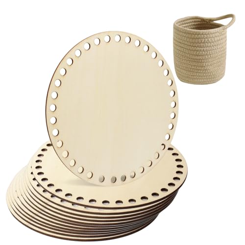 Dijedev 6 Inch Crochet Basket Bottom, 12 Pcs Round Blank