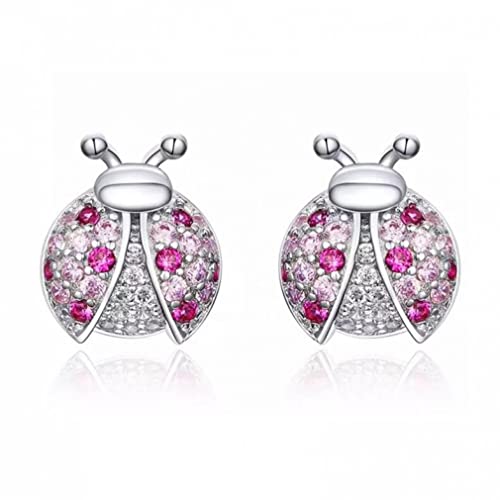 Boucles d'oreilles coccinelle argent 925 anti-allergie au zircon